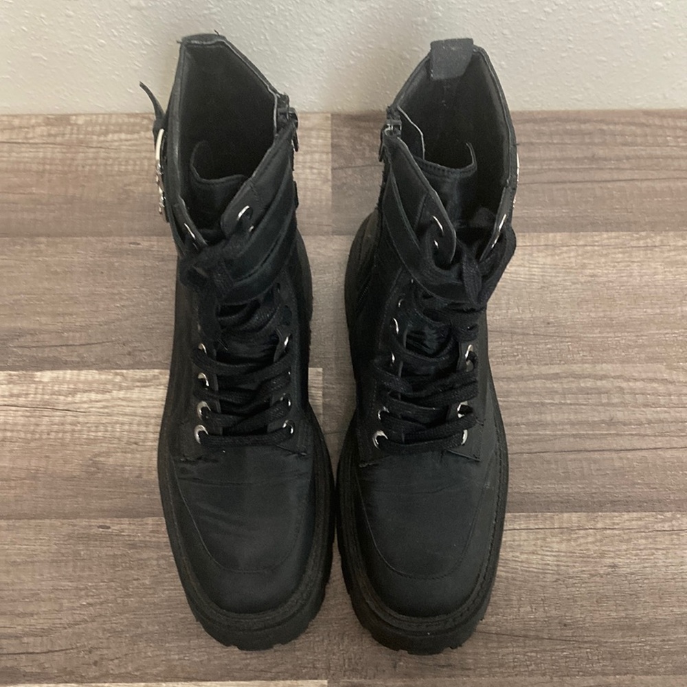 Zara Women’s Black Ankle Boots low heel black zipper Sz 8 - Picture 7 of 13